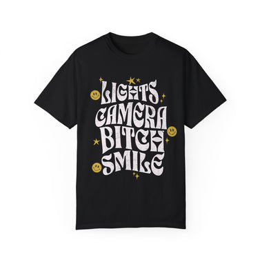 The Tortured Poets Department Lights, Camera, B*tch, Smile I Can Do It With A Broken Heart Lyrics Shirt for Swifties
